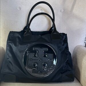 Tory Burch Black Tote Bag with Logo
